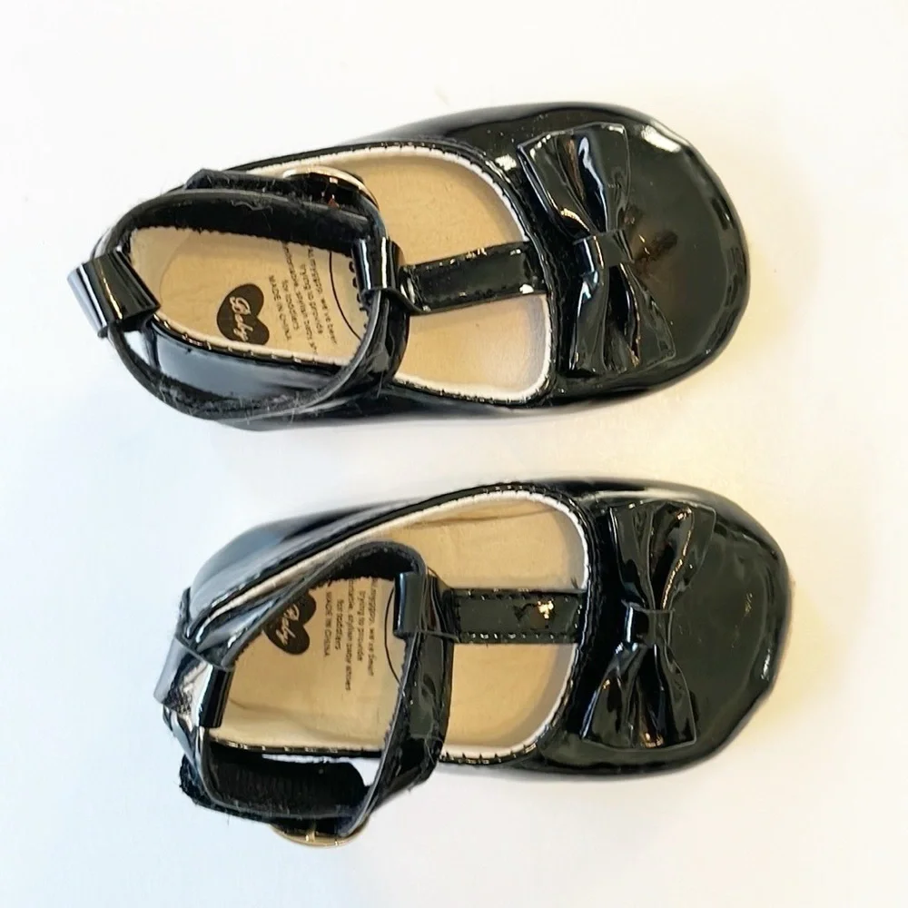 Myggpp baby girls black dress shoes